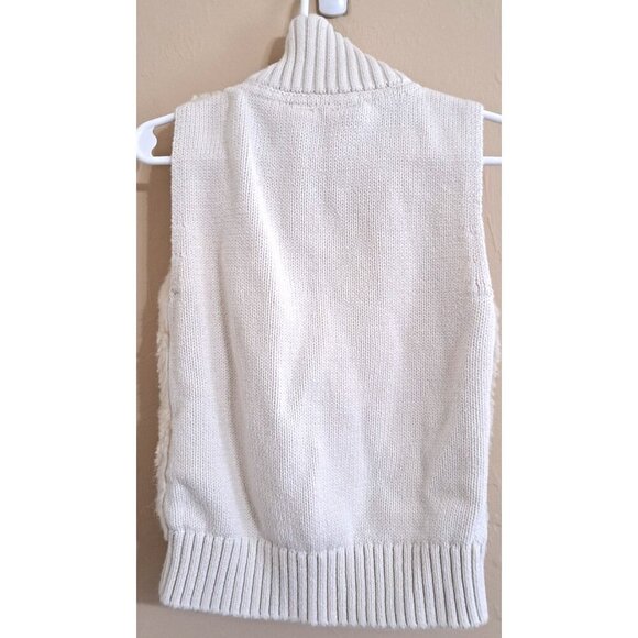 Gap Kids Girl's XS Sleeveless Off White Zip Front Pile Vest - Picture 3 of 7